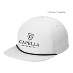 CAPELLA Port Authority® 5-Panel Poly Rope Cap - WHITE/BLACK
