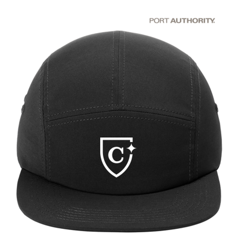 NEW CAPELLA Port Authority® Poly Camper Cap - BLACK