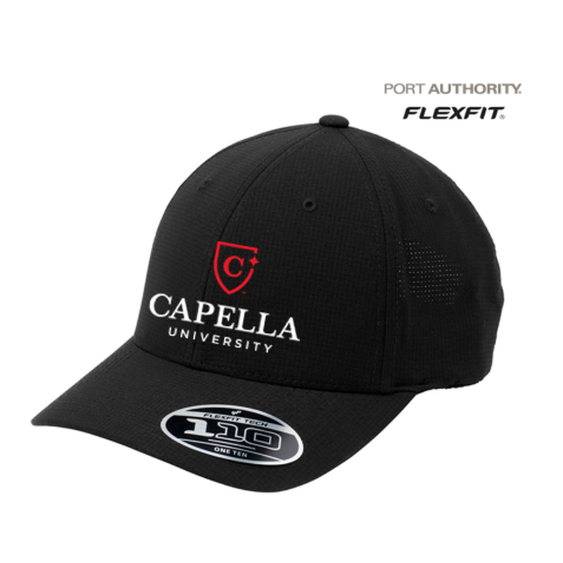 NEW CAPELLA Port Authority ® Flexfit 110 ® Performance Snapback Cap - BLACK