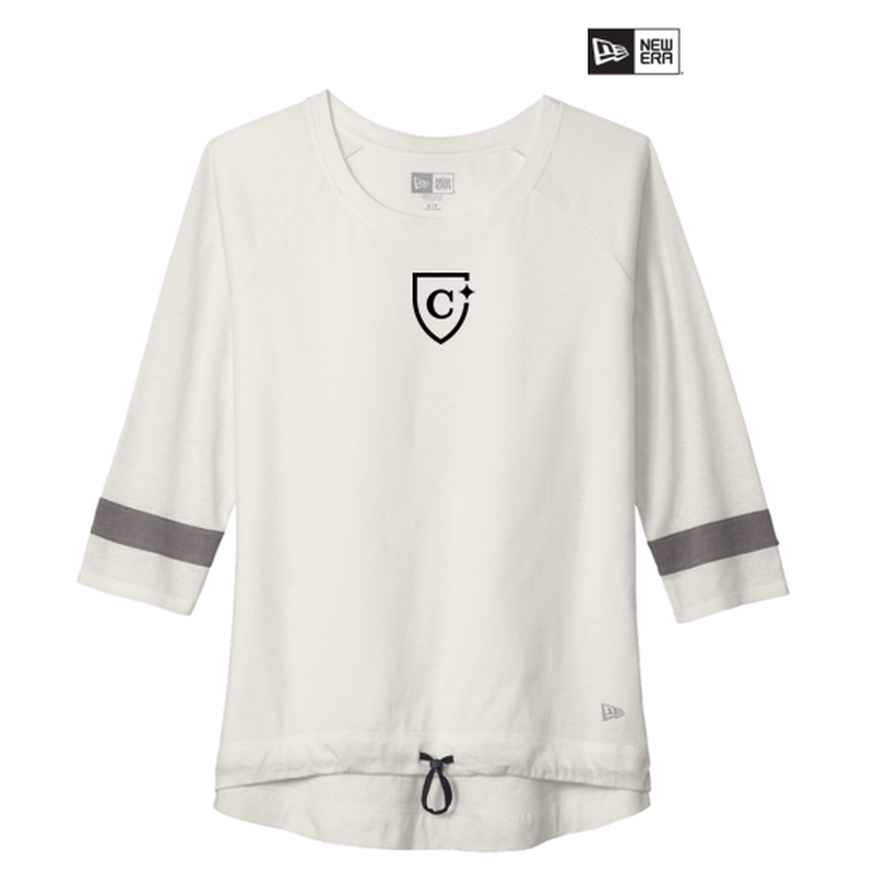 CAPELLA New Era ® Ladies Tri-Blend 3/4-Sleeve Tee - Fan White Solid/ Shadow Grey