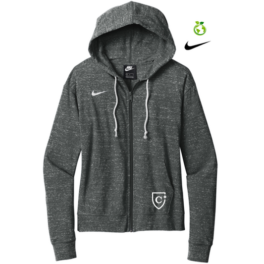 NEW CAPELLA Nike Ladies Gym Vintage Full-Zip Hoodie - Team Anthracite