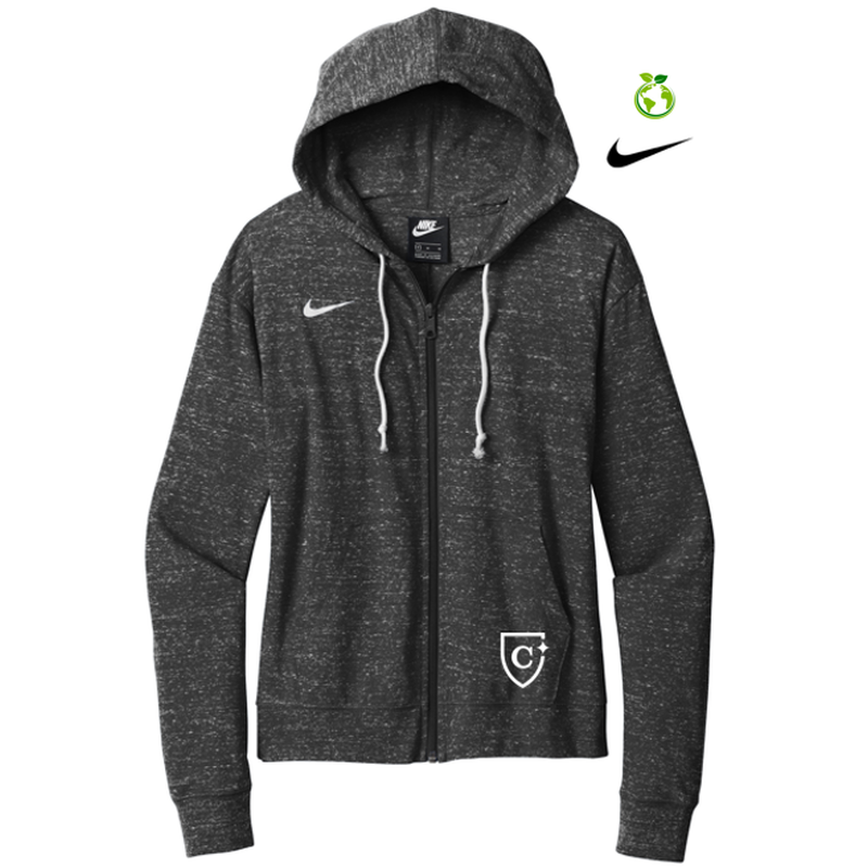CAPELLA Nike Ladies Gym Vintage Full-Zip Hoodie - Team Black