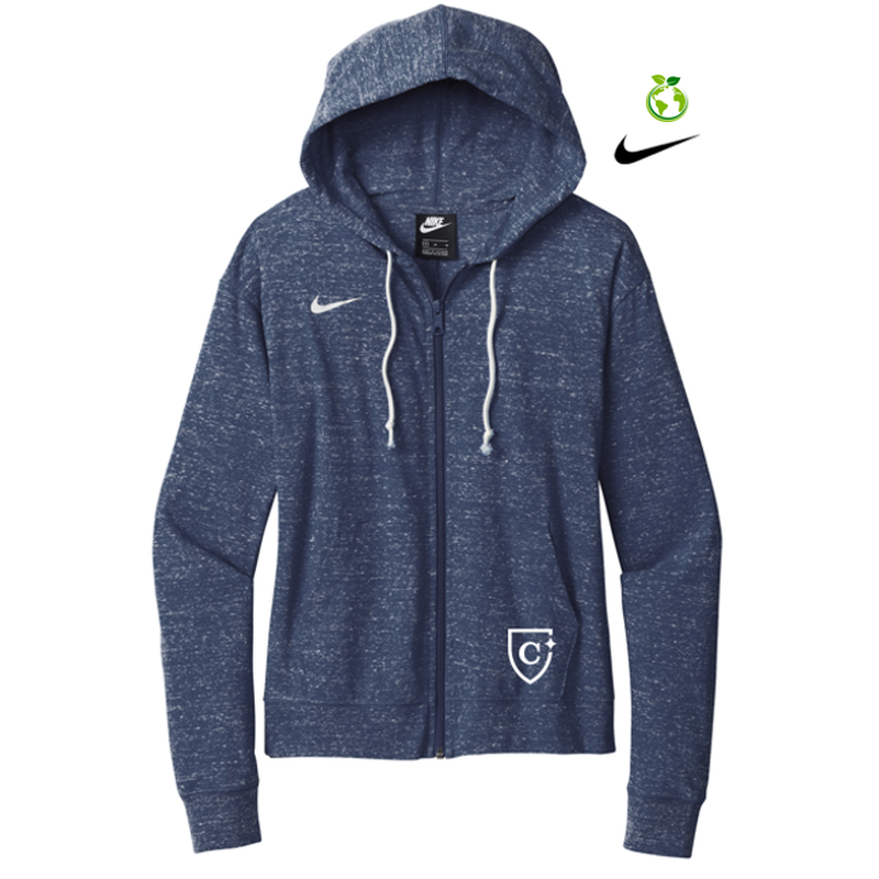 NEW CAPELLA Nike Ladies Gym Vintage Full-Zip Hoodie - Team Navy