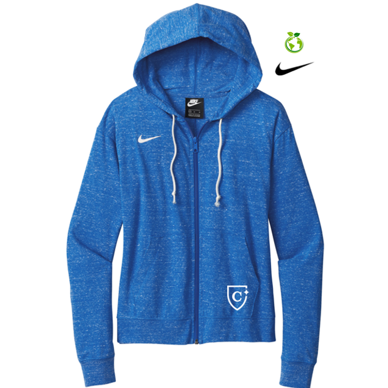 NEW CAPELLA Nike Ladies Gym Vintage Full-Zip Hoodie - Team Royal