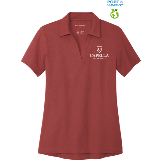 NEW CAPELLA Port Authority® Ladies C-FREE ™ Cotton Blend Pique Polo - Garnet