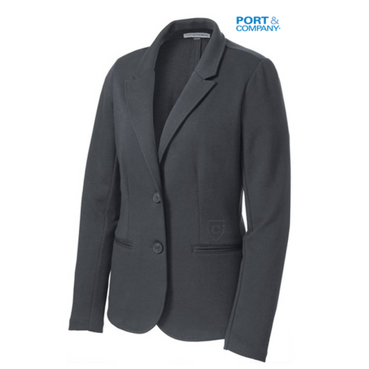 NEW CAPELLA Port Authority® Ladies Knit Blazer - Battleship Grey