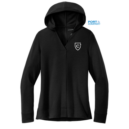 CAPELLA Port Authority® Ladies Microterry Pullover Hoodie - Deep Black