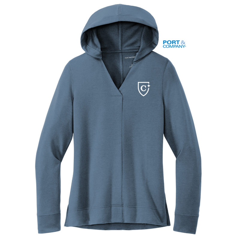 CAPELLA Port Authority® Ladies Microterry Pullover Hoodie - Dusk Blue