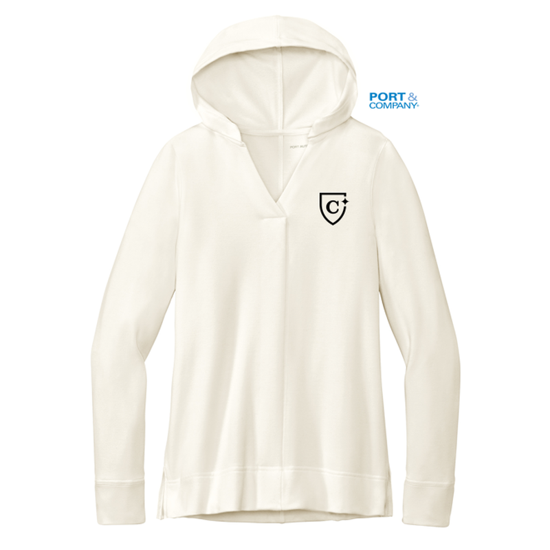 CAPELLA Port Authority® Ladies Microterry Pullover Hoodie - Ivory Chiffon