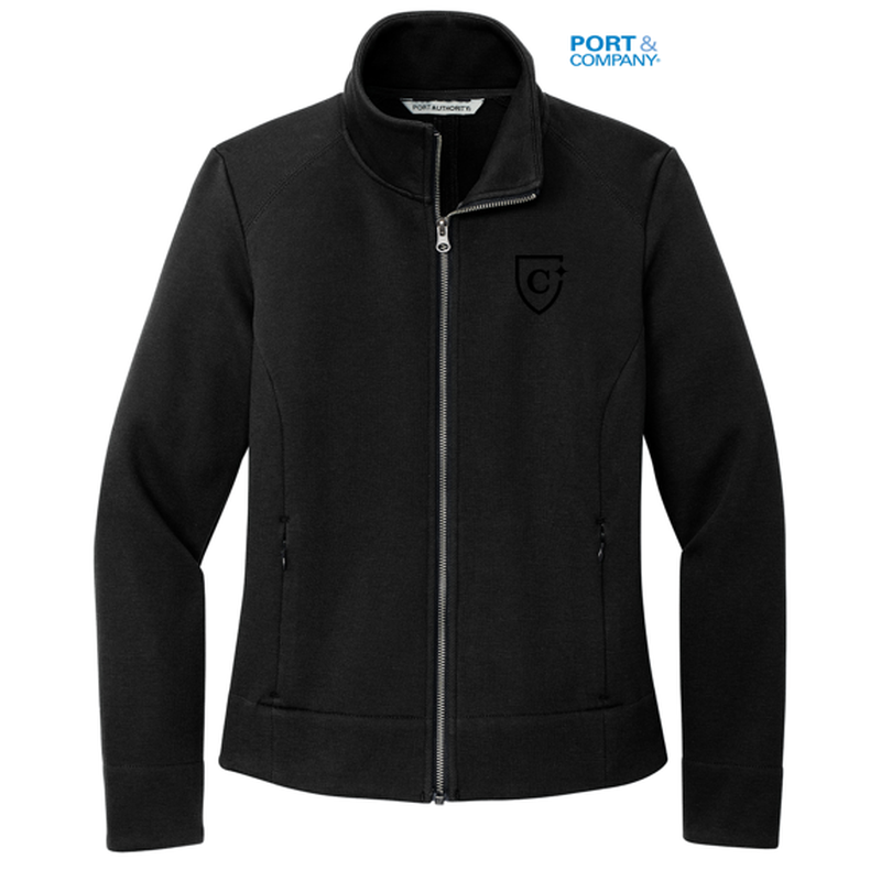 NEW CAPELLA Port Authority® Ladies Network Fleece Jacket - Deep Black