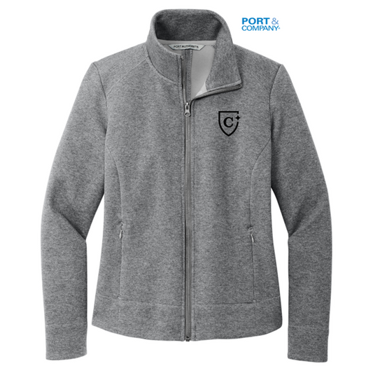 NEW CAPELLA Port Authority® Ladies Network Fleece Jacket - Grey Heather