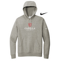 CAPELLA UNISEX Nike Club Fleece Sleeve Swoosh Pullover Hoodie - Dark Grey Heather