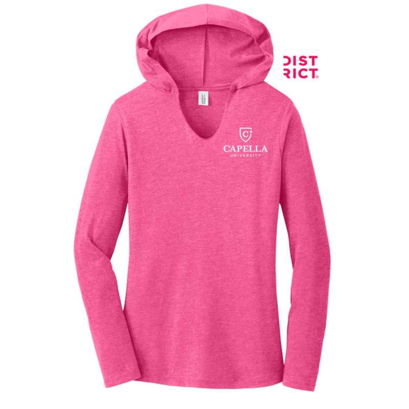 CAPELLA District ® Women’s Perfect Tri ® Long Sleeve Hoodie - Fuchsia Frost