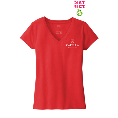 NEW CAPELLA District ® Women’s Re-Tee ™ V-Neck - Ruby Red