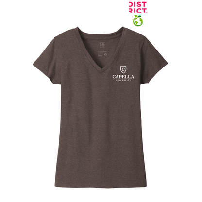 NEW CAPELLA District ® Women’s Re-Tee ™ V-Neck - Deep Brown Heather