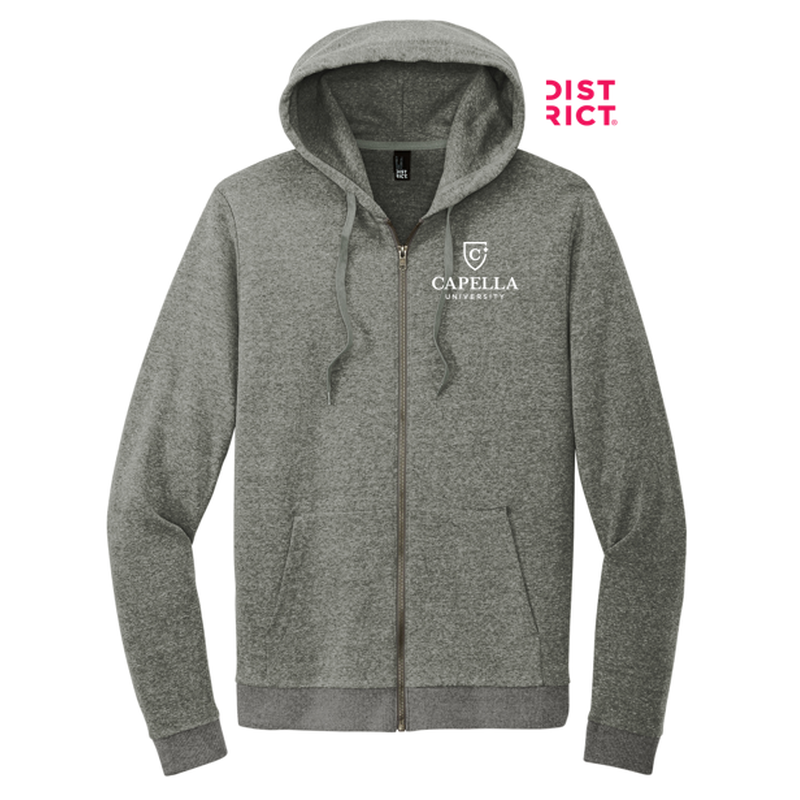 CAPELLA District® Perfect Tri® Fleece Full-Zip Hoodie - Heathered Charcoal