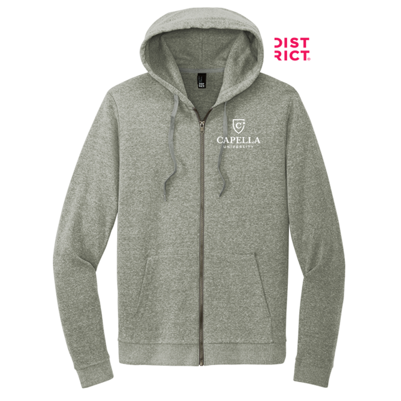 CAPELLA District® Perfect Tri® Fleece Full-Zip Hoodie - Grey Frost