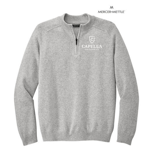 NEW CAPELLA Mercer+Mettle™ 1/4-Zip Sweater - Gusty Grey Heather
