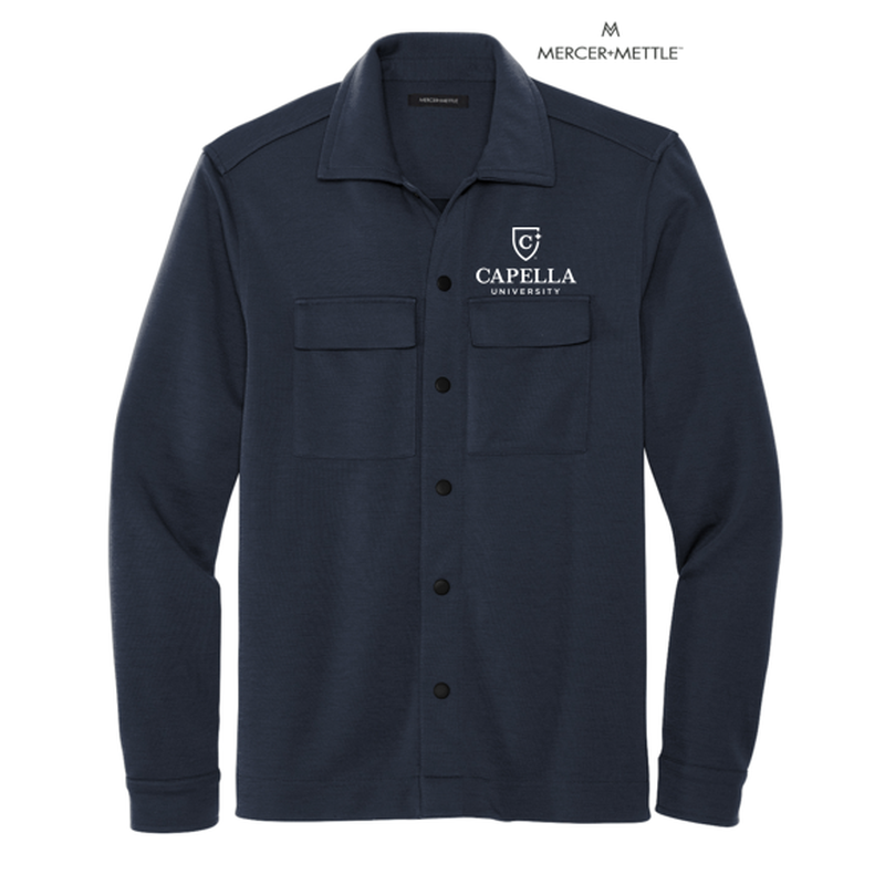 NEW CAPELLA Mercer+Mettle™ Double-Knit Snap Front Jacket - Night Navy