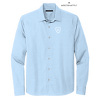 CAPELLA Mercer+Mettle™ Long Sleeve Stretch Woven Shirt - Air Blue End On End
