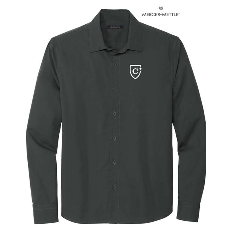 CAPELLA Mercer+Mettle™ Long Sleeve Stretch Woven Shirt - Anchor Grey