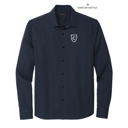 NEW CAPELLA Mercer+Mettle™ Long Sleeve Stretch Woven Shirt - Night Navy