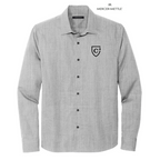 CAPELLA Mercer+Mettle™ Long Sleeve Stretch Woven Shirt - Gusty Grey End On End
