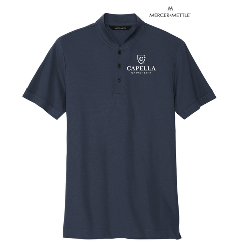 CAPELLA Mercer+Mettle™ Stretch Pique Henley - Night Navy