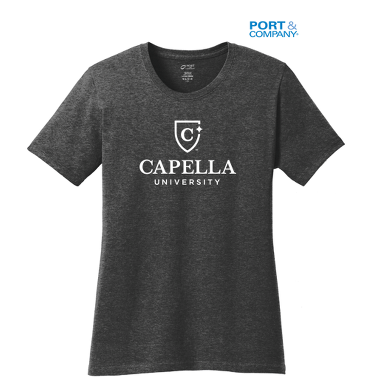 NEW CAPELLA Port & Company® Ladies Core Cotton Tee - Dark Heather Grey