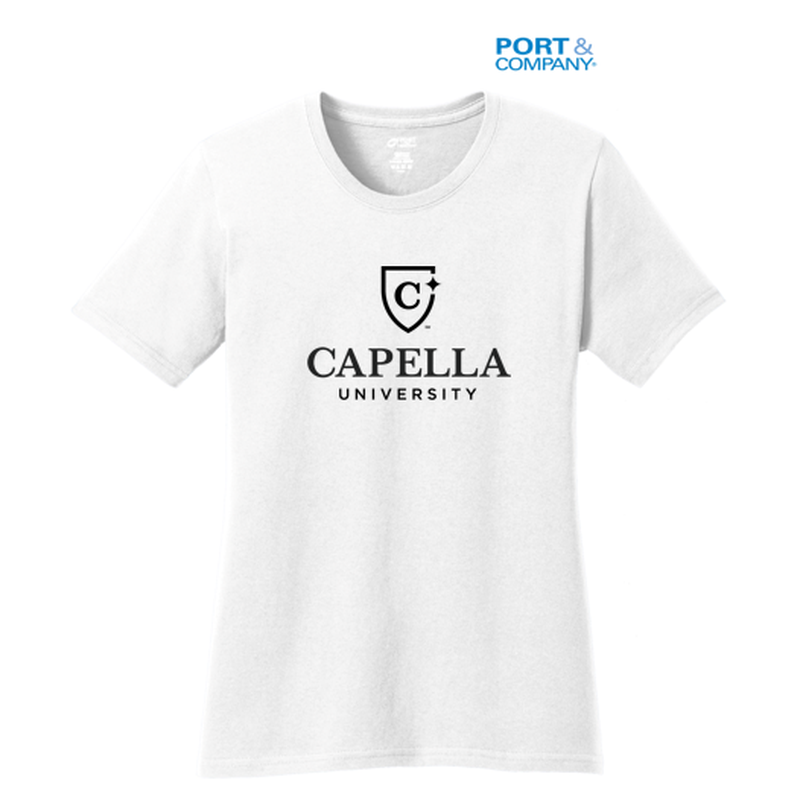 CAPELLA Port & Company® Ladies Core Cotton Tee - White