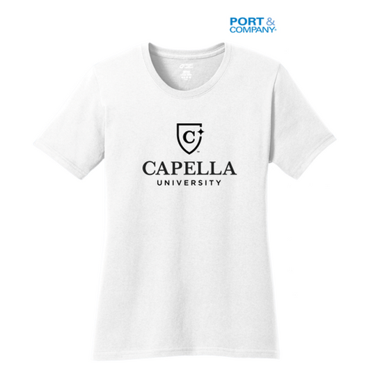 NEW CAPELLA Port & Company® Ladies Core Cotton Tee - White