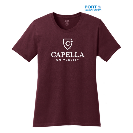 NEW CAPELLA Port & Company® Ladies Core Cotton Tee - Athletic Maroon