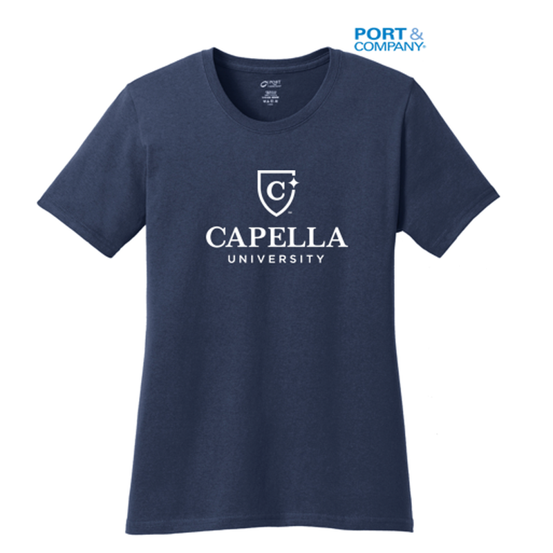 CAPELLA Port & Company® Ladies Core Cotton Tee - Navy