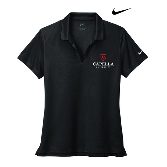 NEW CAPELLA Nike Ladies Dri-FIT Micro Pique 2.0 Polo - Black