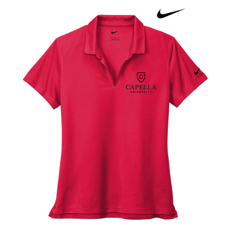 NEW CAPELLA Nike Ladies Dri-FIT Micro Pique 2.0 Polo- University Red