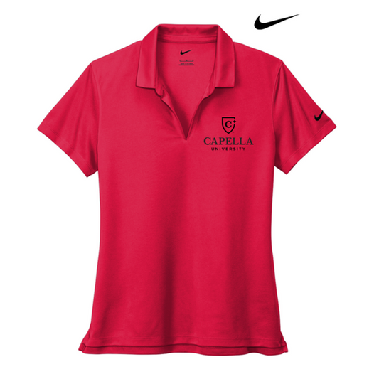 NEW CAPELLA Nike Ladies Dri-FIT Micro Pique 2.0 Polo- University Red