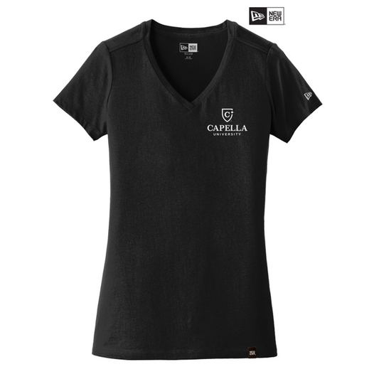 NEW CAPELLA New Era® Ladies Heritage Blend V-Neck Tee - Black