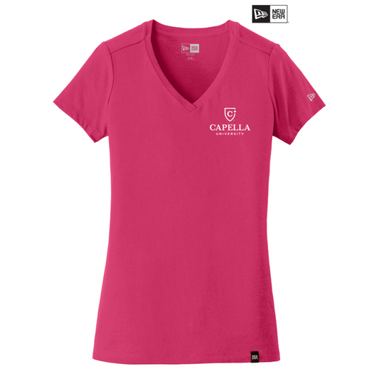 NEW CAPELLA New Era® Ladies Heritage Blend V-Neck Tee - Deep Pink