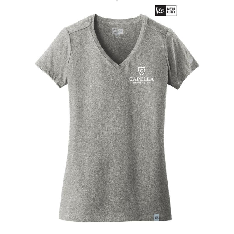 NEW CAPELLA New Era® Ladies Heritage Blend V-Neck Tee - Light Graphite Twist