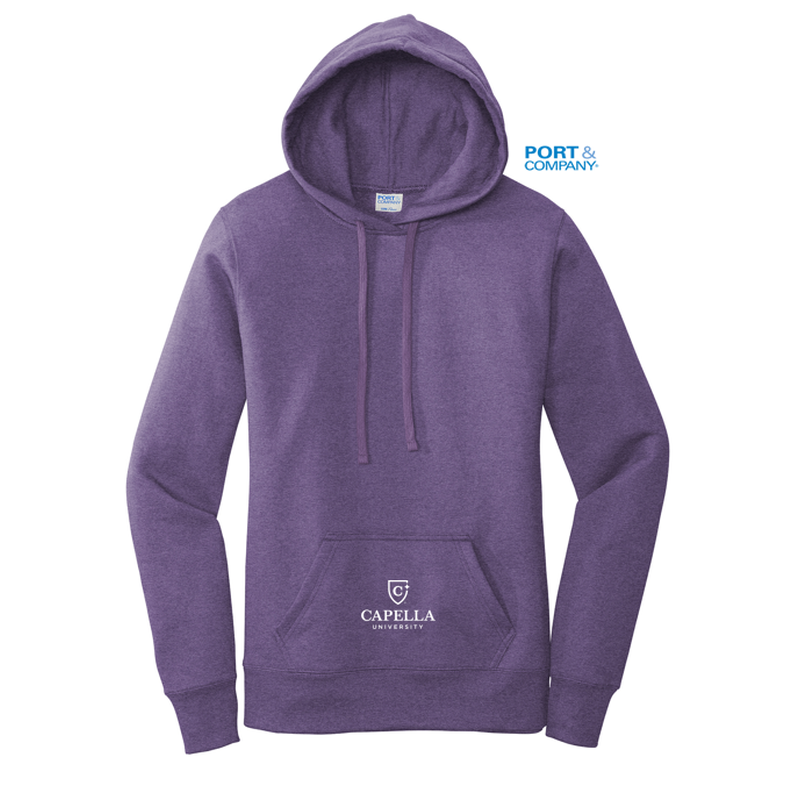 NEW Port & Company ® Ladies Core Fleece Pullover Hooded Sweatshirt - Heather Purple