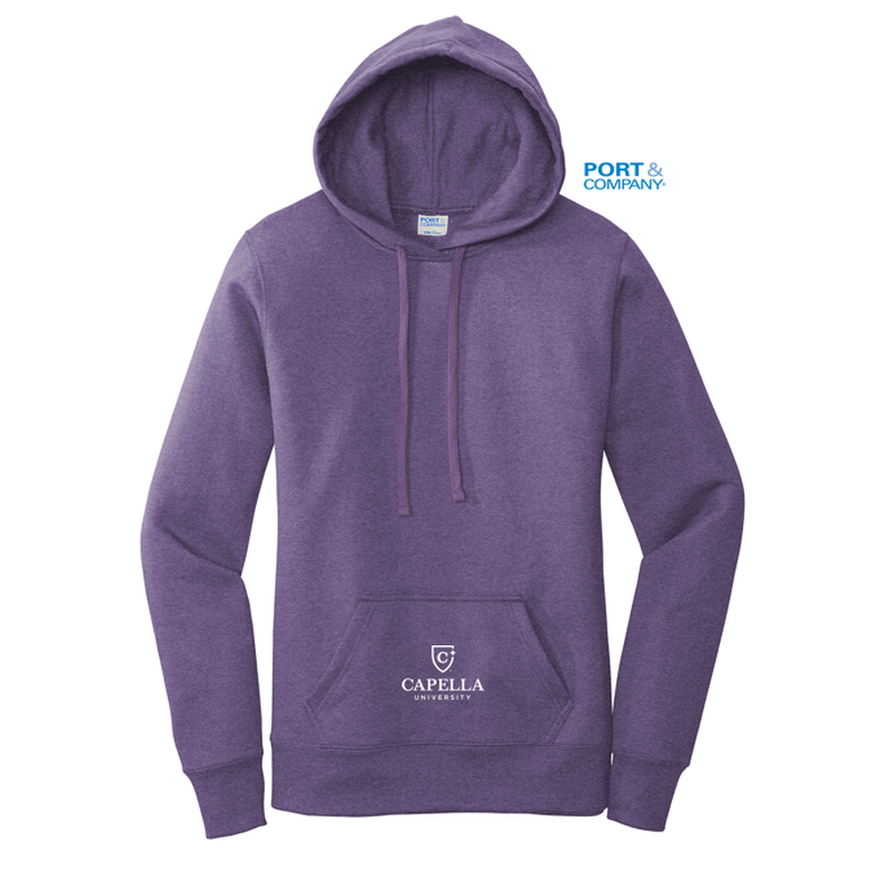 CAPELLA Port & Company ® Ladies Core Fleece Pullover Hooded Sweatshirt - Heather Purple