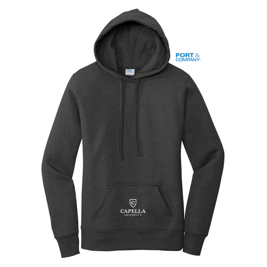 NEW CAPELLA Port & Company ® Ladies Core Fleece Pullover Hooded Sweatshirt - Dark Heather Grey