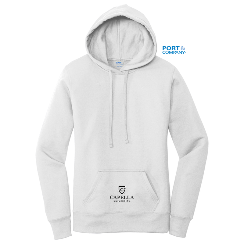 CAPELLA Port & Company ® Ladies Core Fleece Pullover Hooded Sweatshirt - White