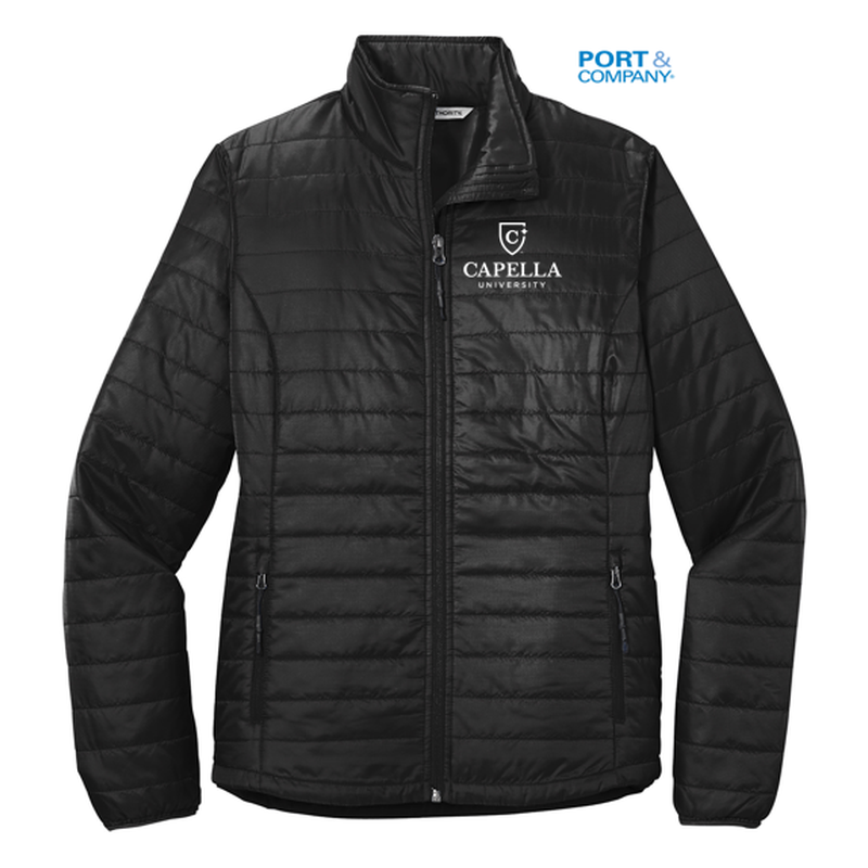 NEW CAPELLA Port Authority ® Ladies Packable Puffy Jacket - Deep Black