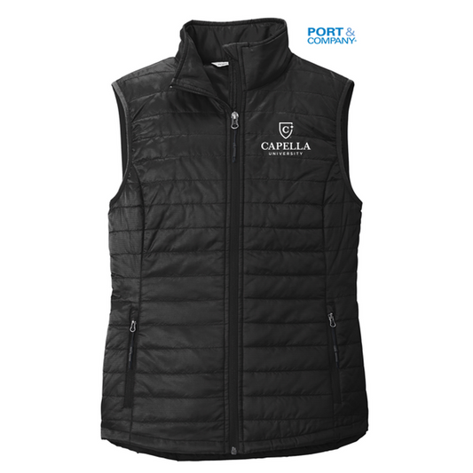 NEW CAPELLA Port Authority ® Ladies Packable Puffy Vest - Black