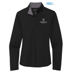 CAPELLA Port Authority ® Ladies Silk Touch ™ Performance 1/4-Zip - Black/ Steel Grey
