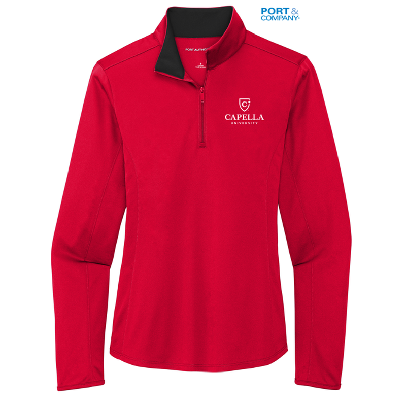 CAPELLA Port Authority ® Ladies Silk Touch ™ Performance 1/4-Zip - Red/ Black