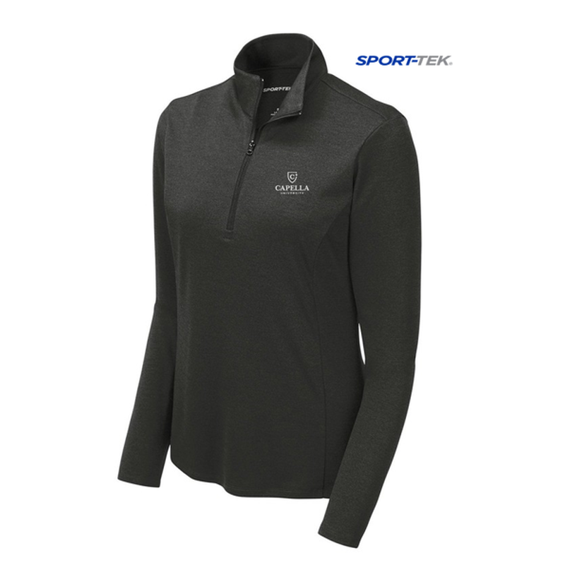 NEW CAPELLA Sport-Tek ® Ladies Endeavor 1/4-Zip Pullover - Black Heather