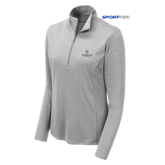 NEW CAPELLA Sport-Tek ® Ladies Endeavor 1/4-Zip Pullover - Light Grey Heather
