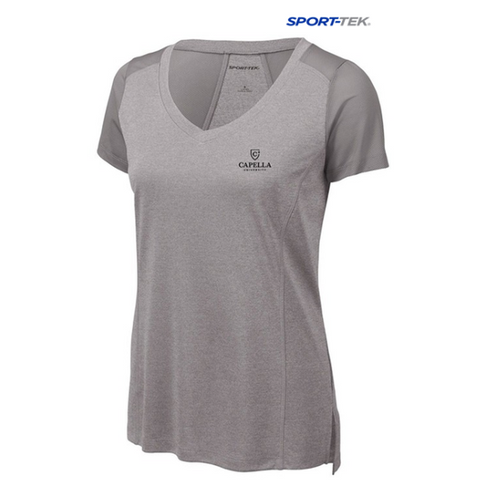 NEW CAPELLA Sport-Tek ® Ladies Endeavor Tee - Light Grey Heather/ Light Grey